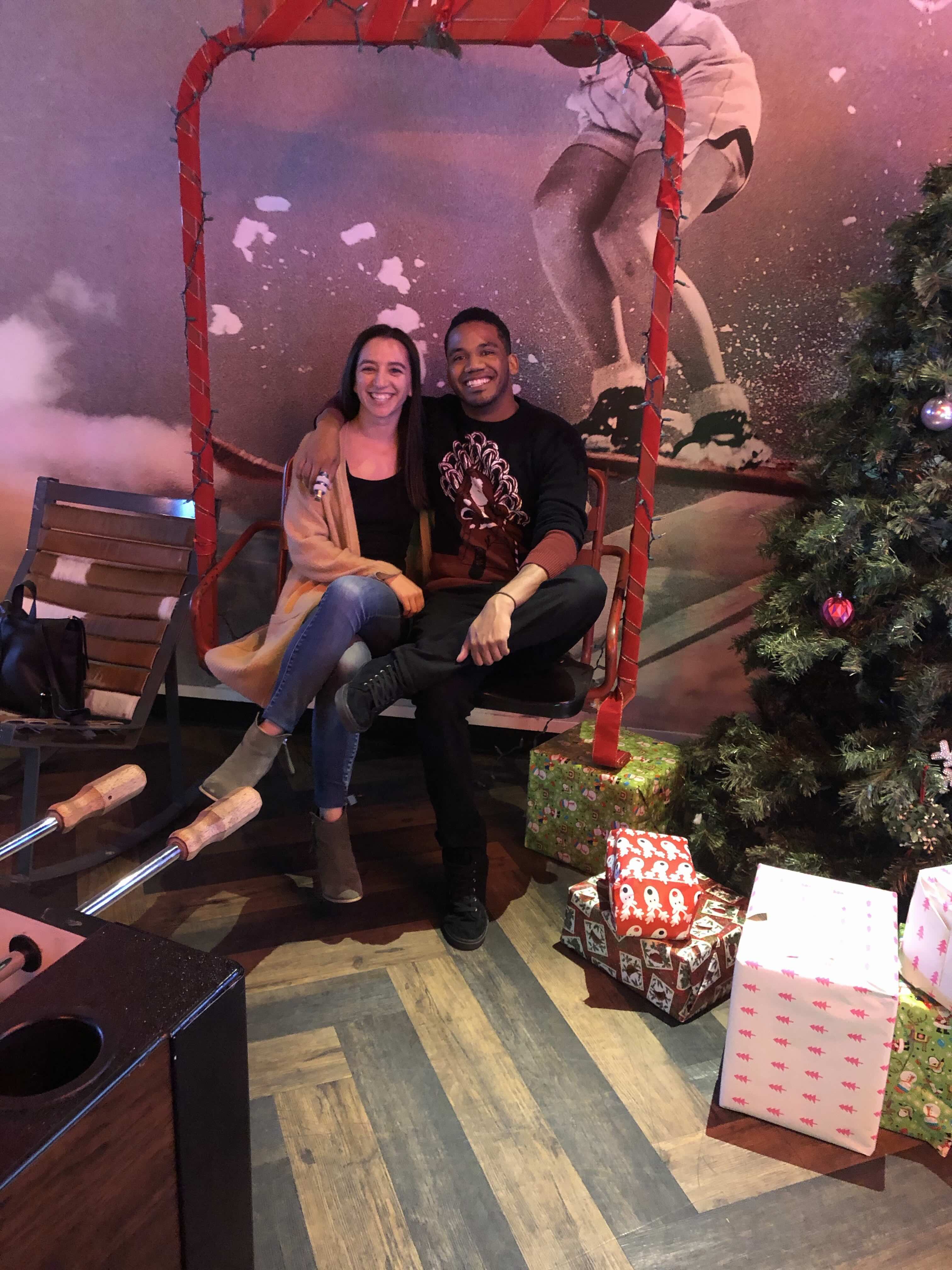 Laura and Donnie bowling together